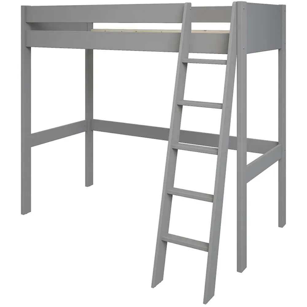 Tera Single High Sleeper with Storage - Grey, Pine