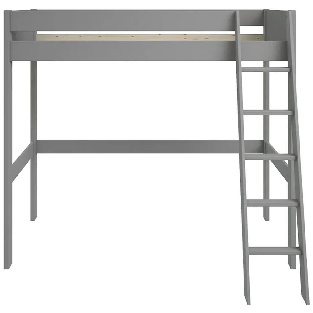 Tera Single High Sleeper with Storage - Grey, Pine