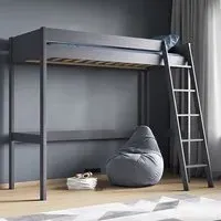 Tera Single High Sleeper with Storage - Grey, Pine