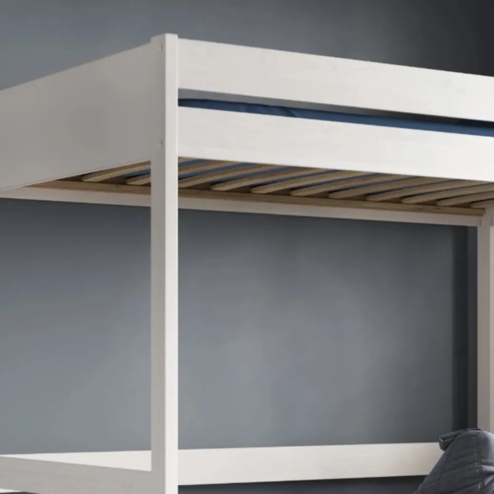 Tera Single High Sleeper with Storage - White, Pine