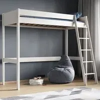 Tera Single High Sleeper with Storage - White, Pine