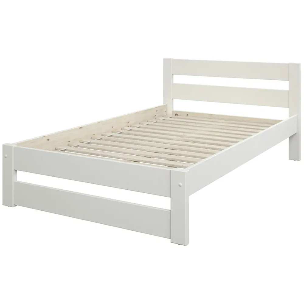 Tera Small Double Bed Frame - White, Pine