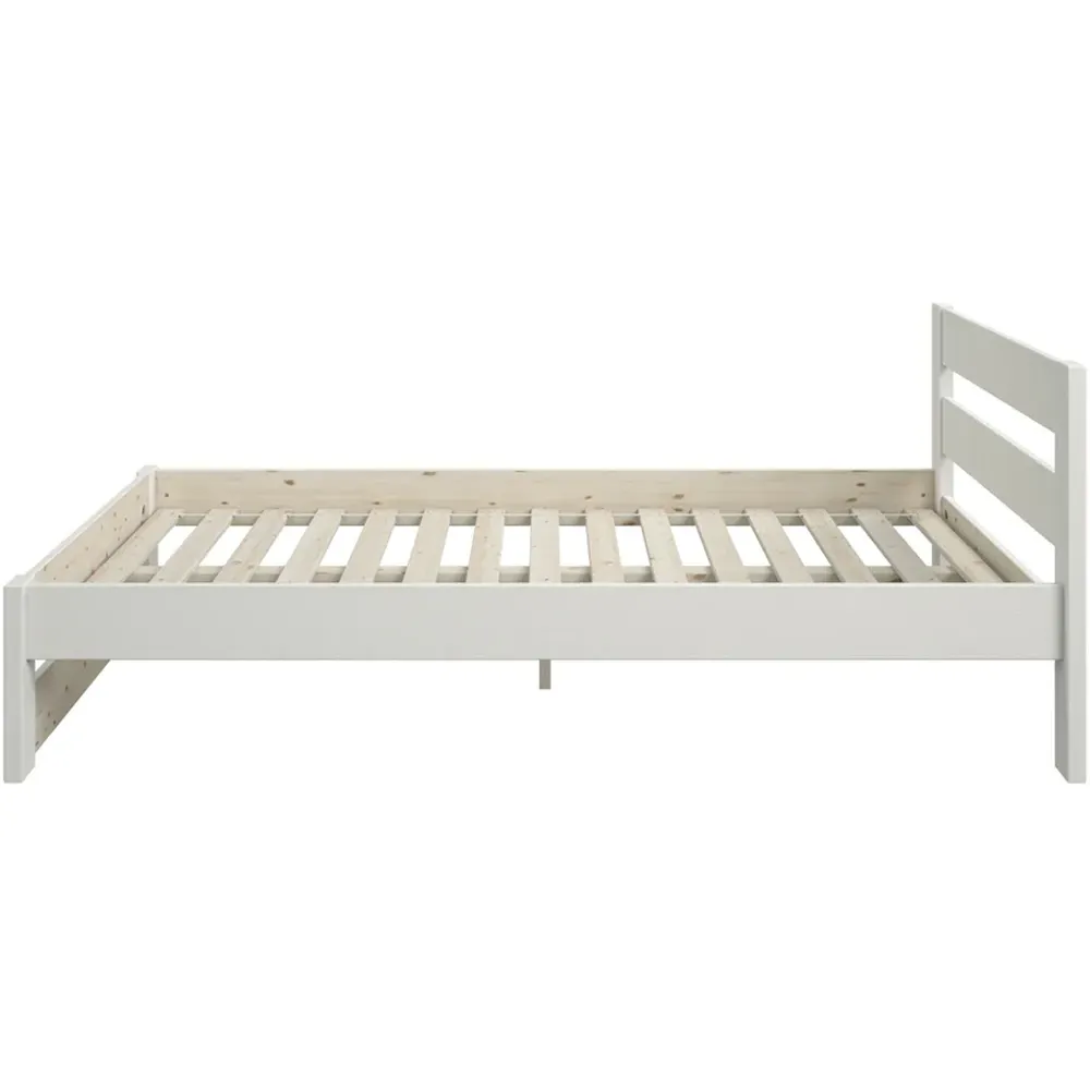 Tera Small Double Bed Frame - White, Pine