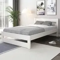 Tera Small Double Bed Frame - White, Pine