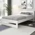 Tera Small Double Bed Frame - White, Pine