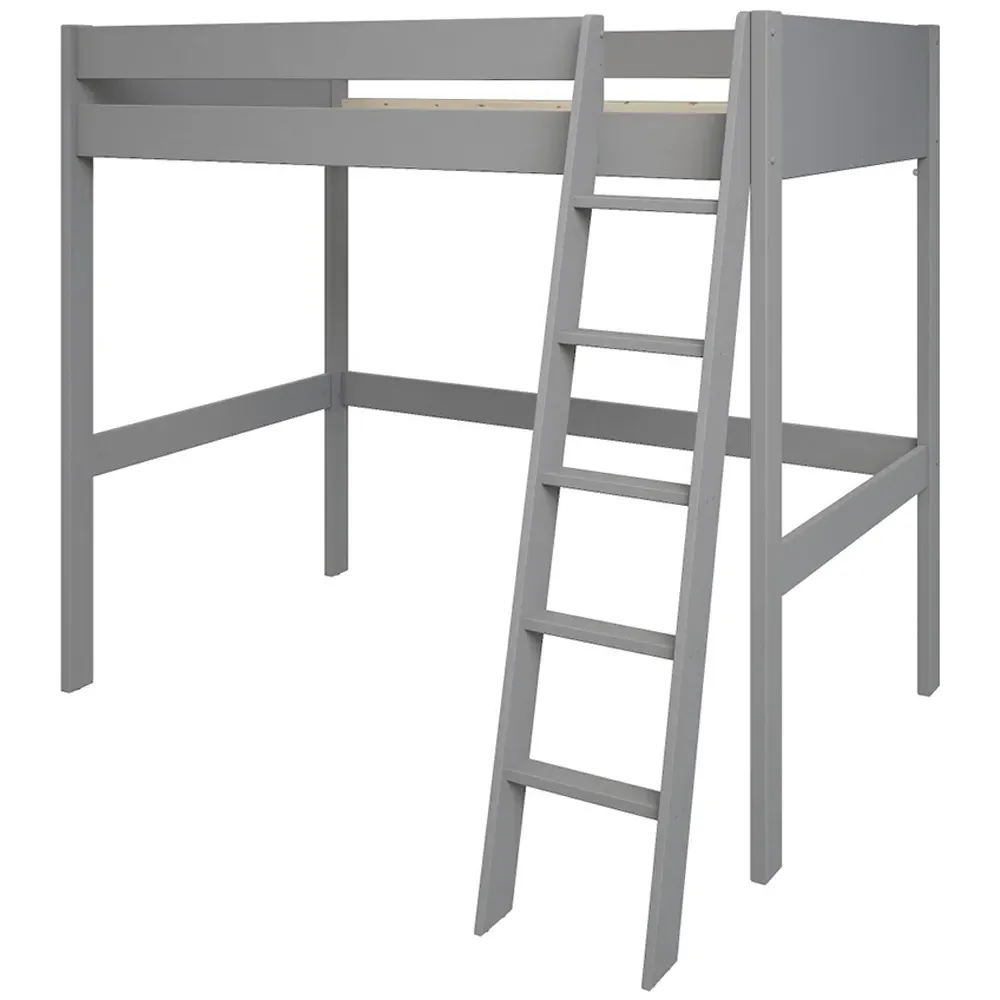 Tera Small Double High Sleeper with Storage - Grey, Pine