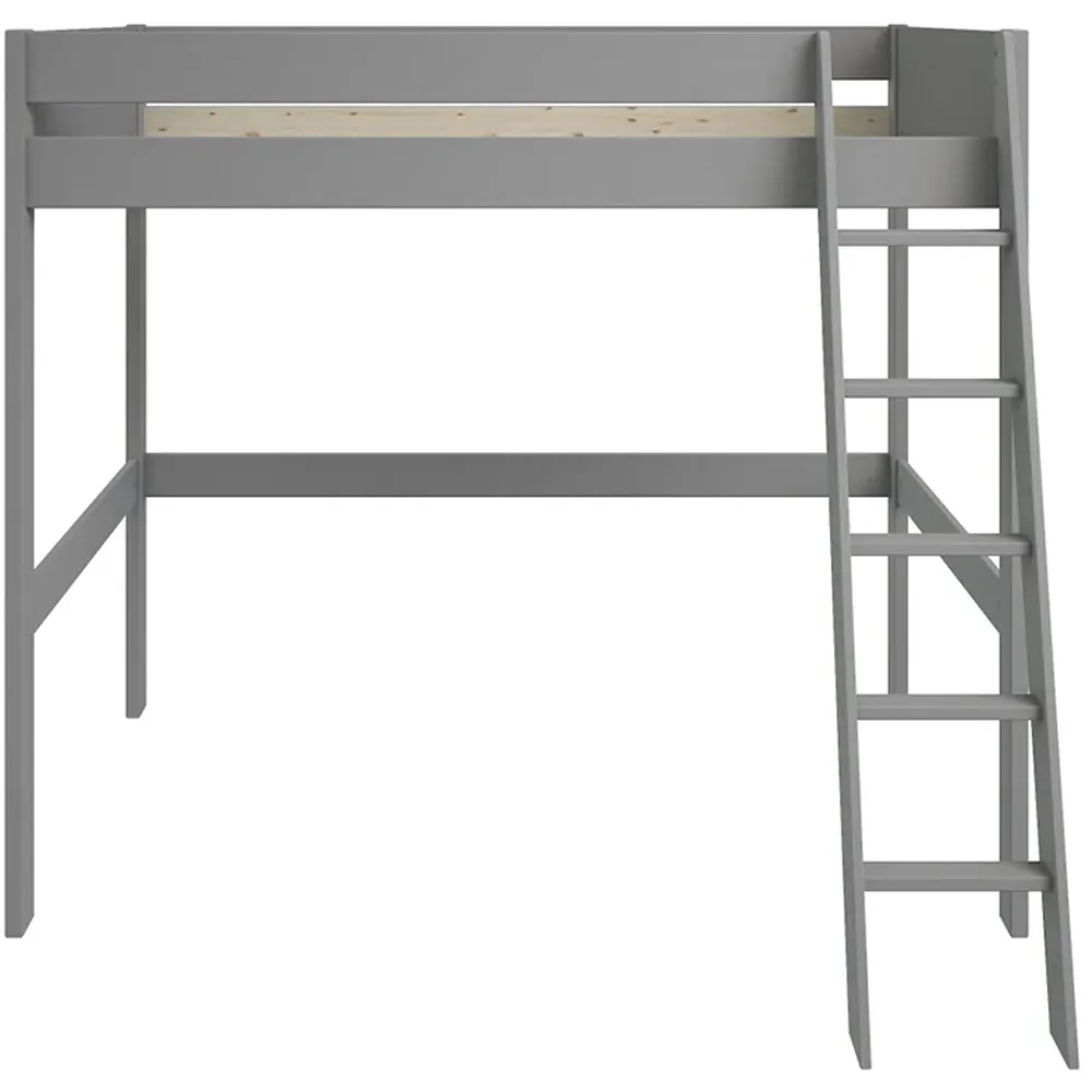 Tera Small Double High Sleeper with Storage - Grey, Pine