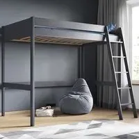 Tera Small Double High Sleeper with Storage - Grey, Pine