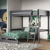 Tera Small Double L-Shaped High Sleeper with Bed - Grey