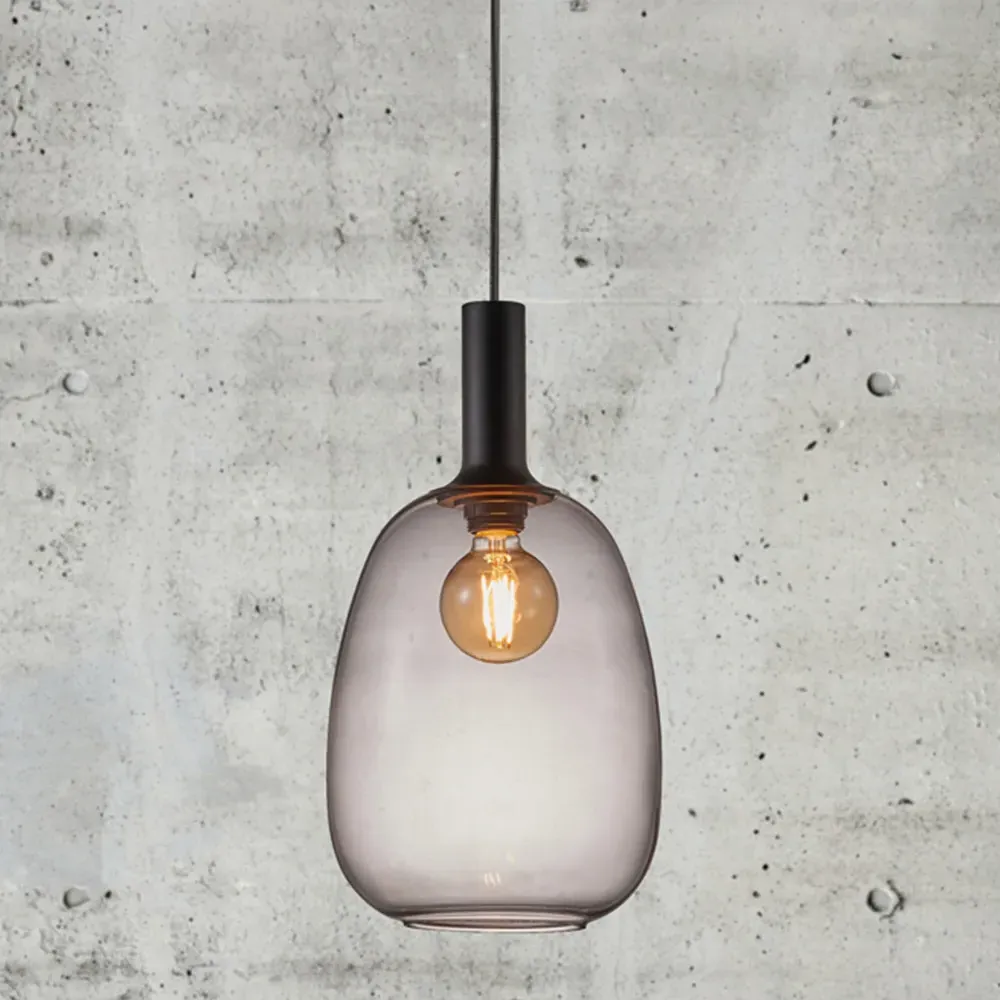Alton 23 Pendant Light - Black, Smoked Glass