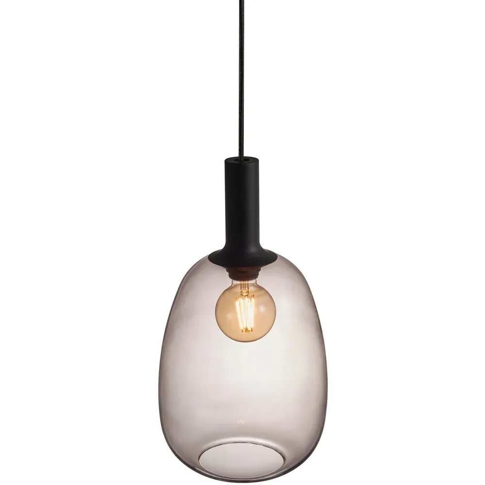Alton 23 Pendant Light - Black, Smoked Glass