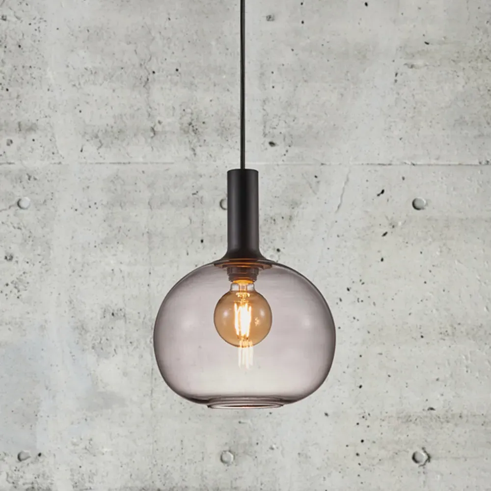 Alton 25 Pendant Light - Black, Smoked Glass