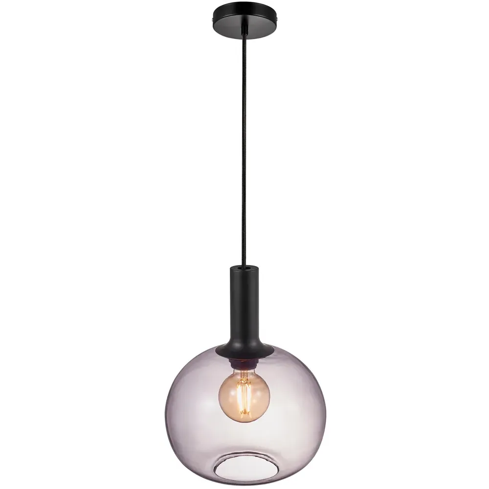 Alton 25 Pendant Light - Black, Smoked Glass