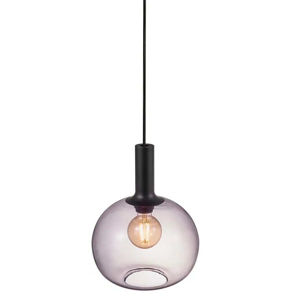 Alton 25 Pendant Light - Black, Smoked Glass