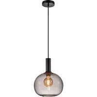 Alton 25 Pendant Light - Black, Smoked Glass