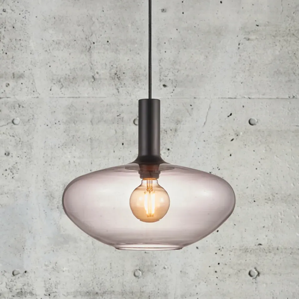 Alton 35 Pendant Light - Black, Smoked Glass