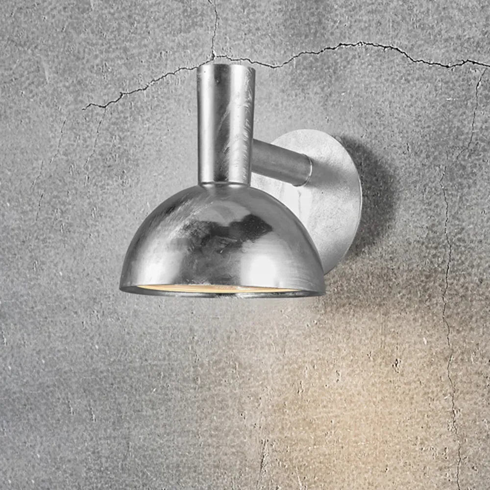Arki 20 Galvanised Wall Light - Silver, Steel