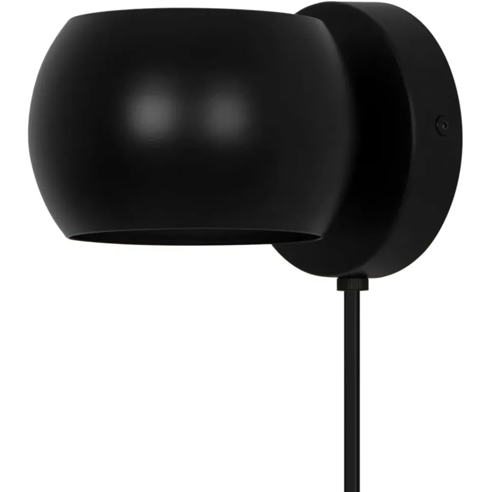 Belir Round Wall Light with Adjustable Shade - Black image