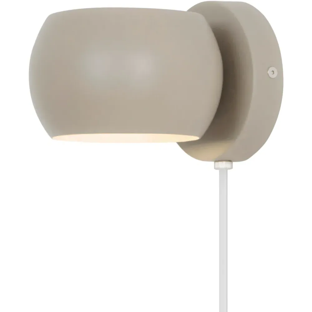 Belir Round Wall Light with Adjustable Shade - Brown