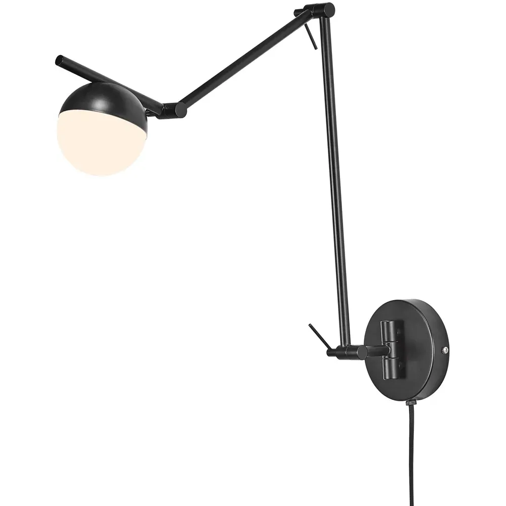 Contina Wall Light with Flexible Arm - Black, Metal