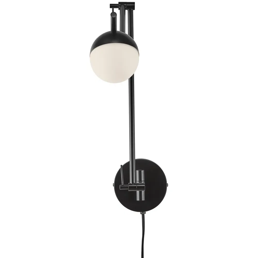 Contina Wall Light with Flexible Arm - Black, Metal