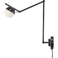 Contina Wall Light with Flexible Arm - Black, Metal