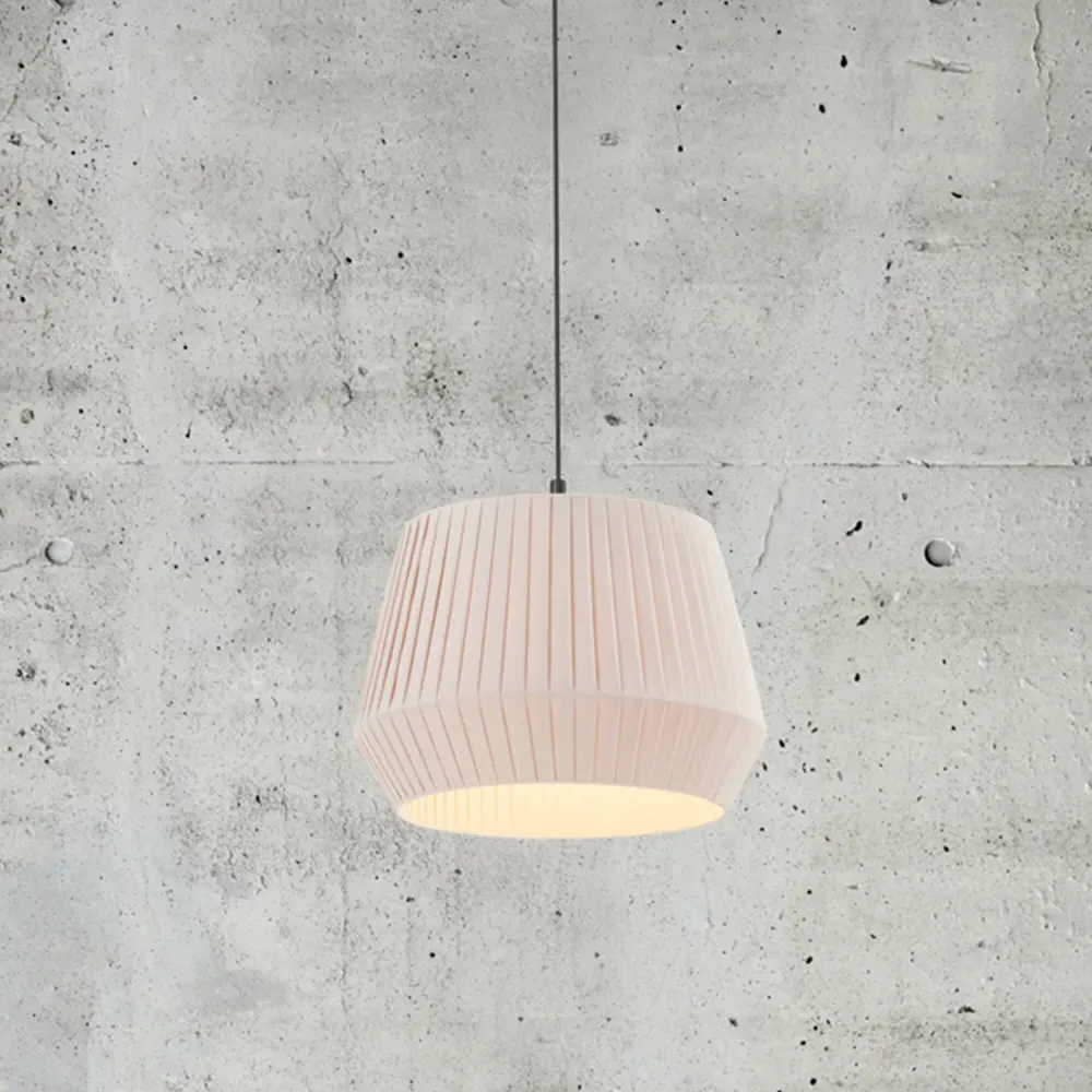 Dicte 40 Round Pendant Light - Brown, Cotton