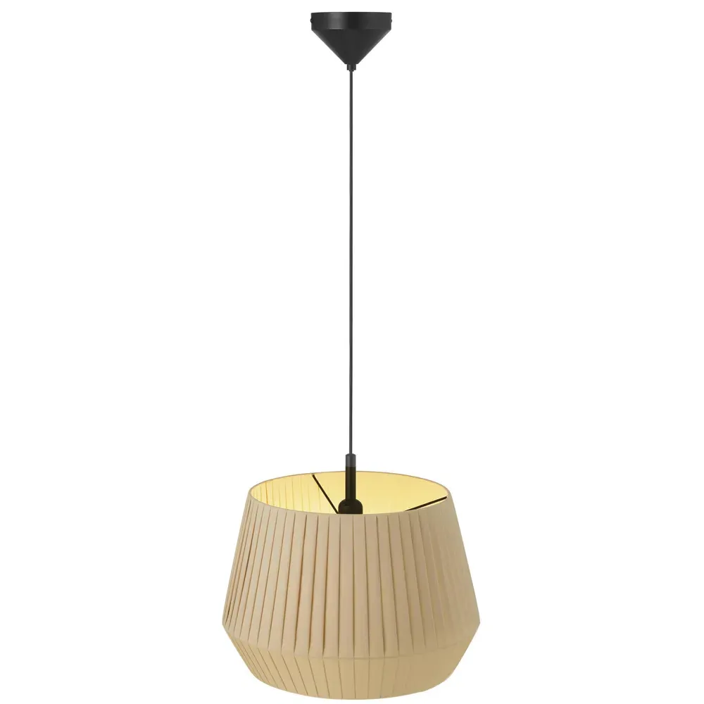 Dicte 40 Round Pendant Light - Brown, Cotton