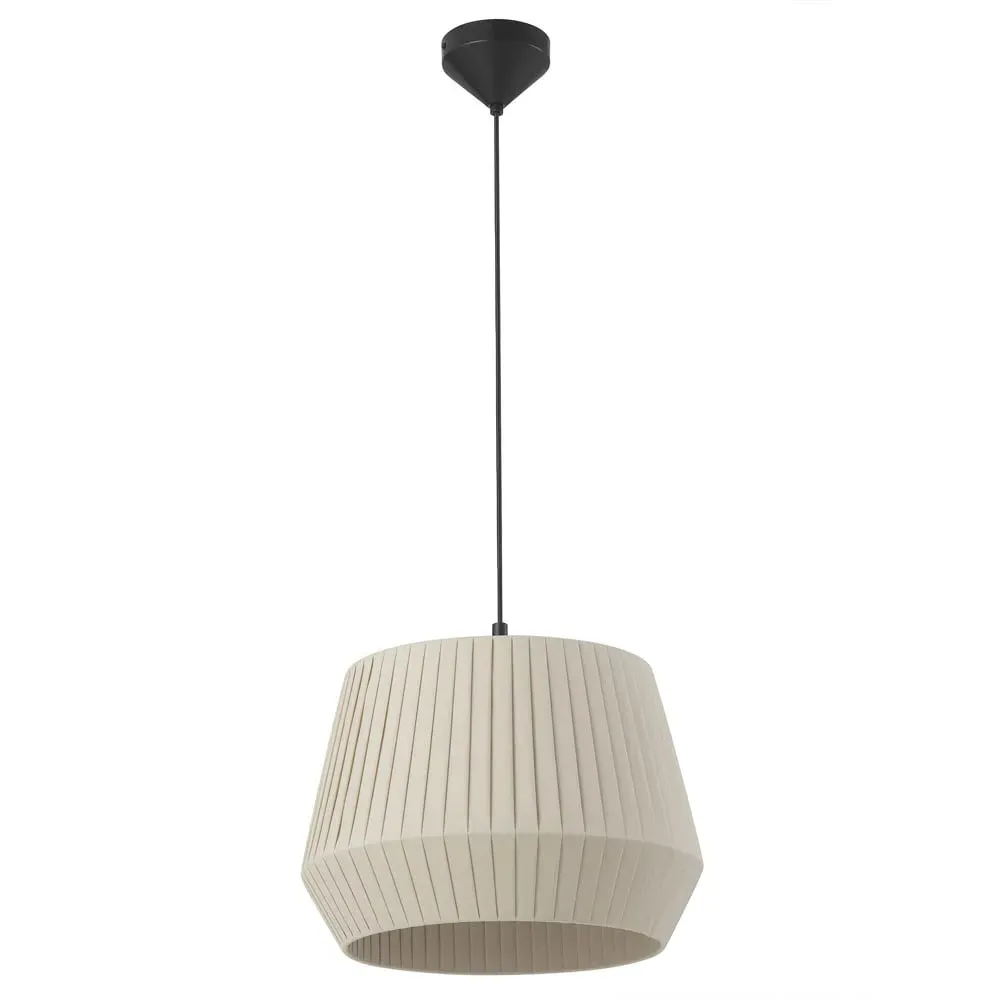 Dicte 40 Round Pendant Light - Brown, Cotton image
