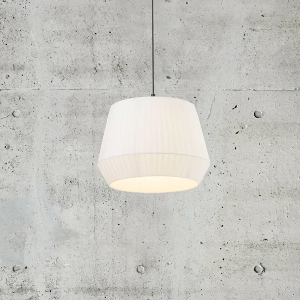 Dicte 40 Round Pendant Light - White, Cotton