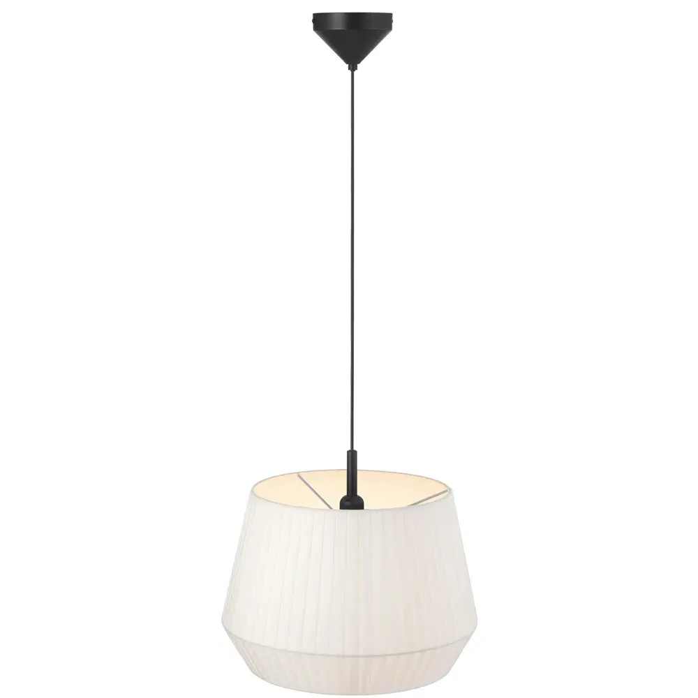 Dicte 40 Round Pendant Light - White, Cotton