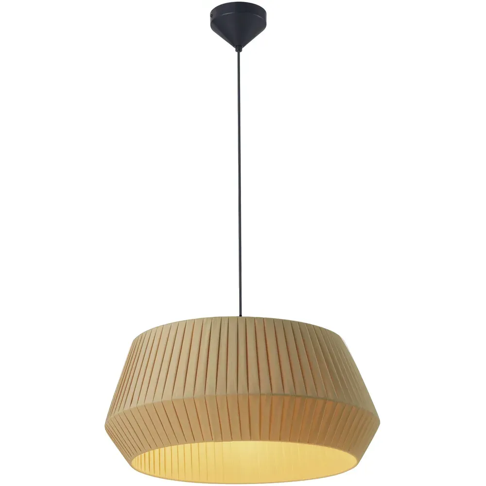Dicte 53 Round Pendant Light - Beige, Cotton
