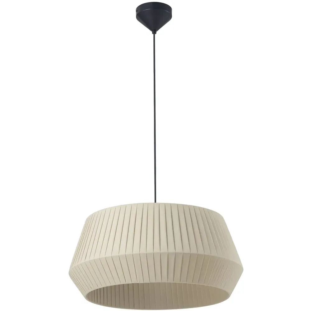 Dicte 53 Round Pendant Light - Beige, Cotton