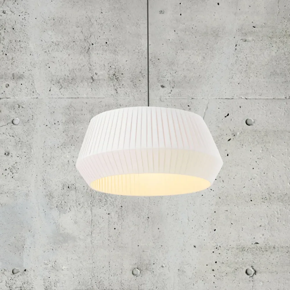 Dicte 53 Round Pendant Light - White, Cotton