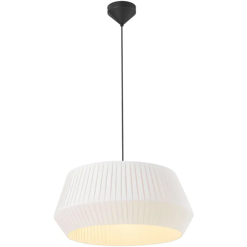 Dicte 53 Round Pendant Light - White, Cotton