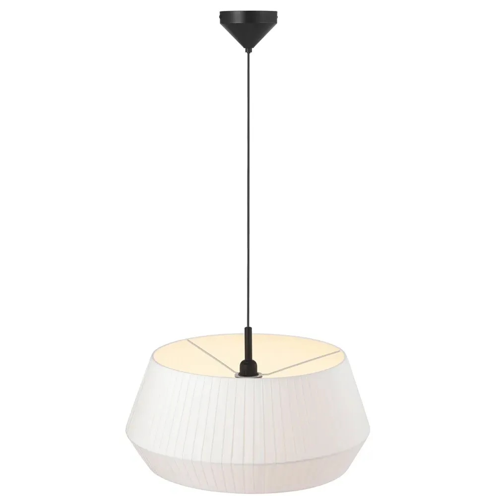Dicte 53 Round Pendant Light - White, Cotton