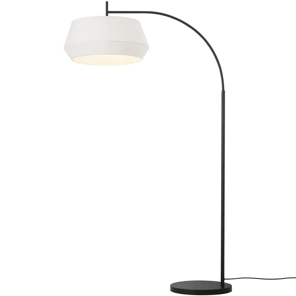 Dicte Floor Lamp - White, Cotton