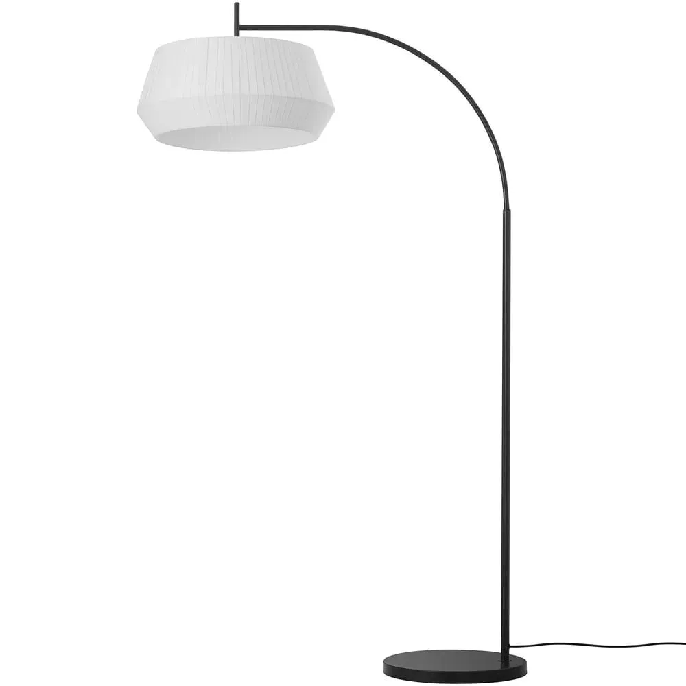 Dicte Floor Lamp - White, Cotton