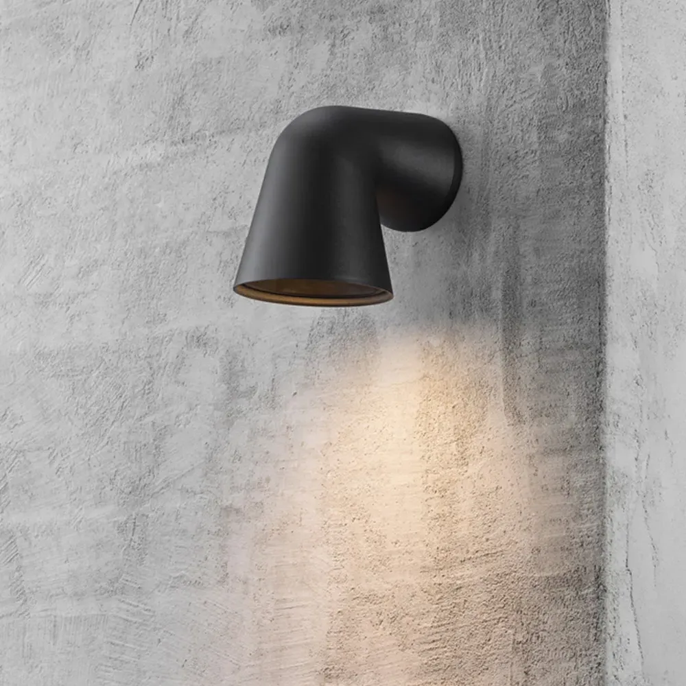 Front Single Wall Light - Black
