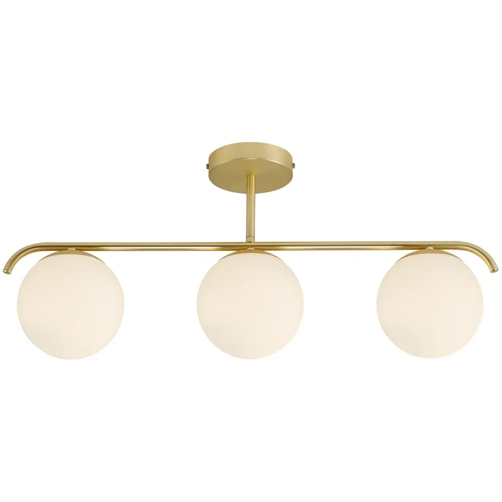 Grant 15 3-Dome Pendant Light - Brass, Opal Glass