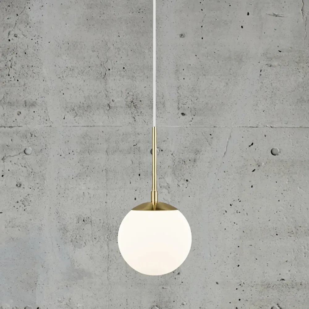 Grant 15 Pendant Light - Brass, Opal Glass