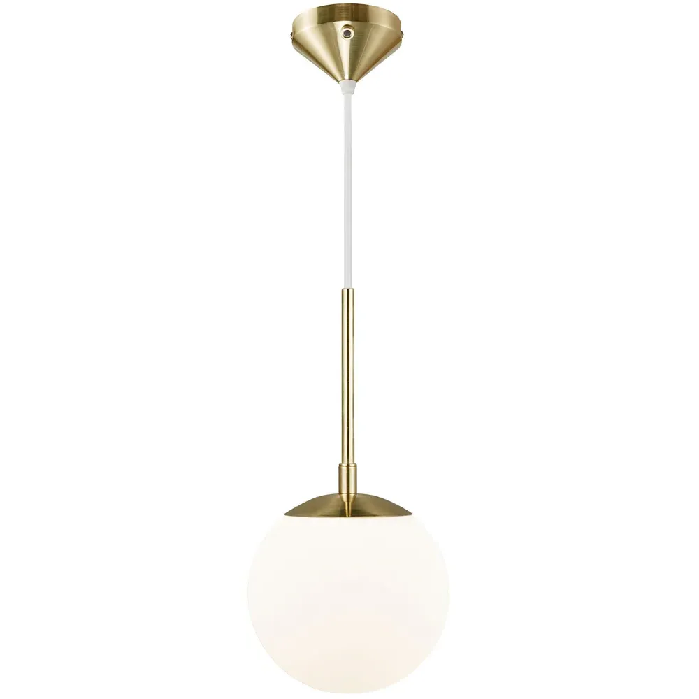 Grant 15 Pendant Light - Brass, Opal Glass