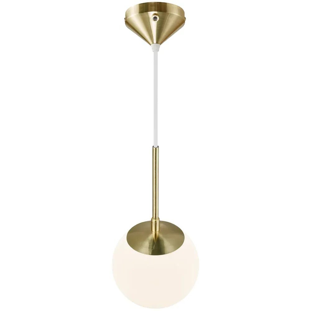 Grant 15 Pendant Light - Brass, Opal Glass