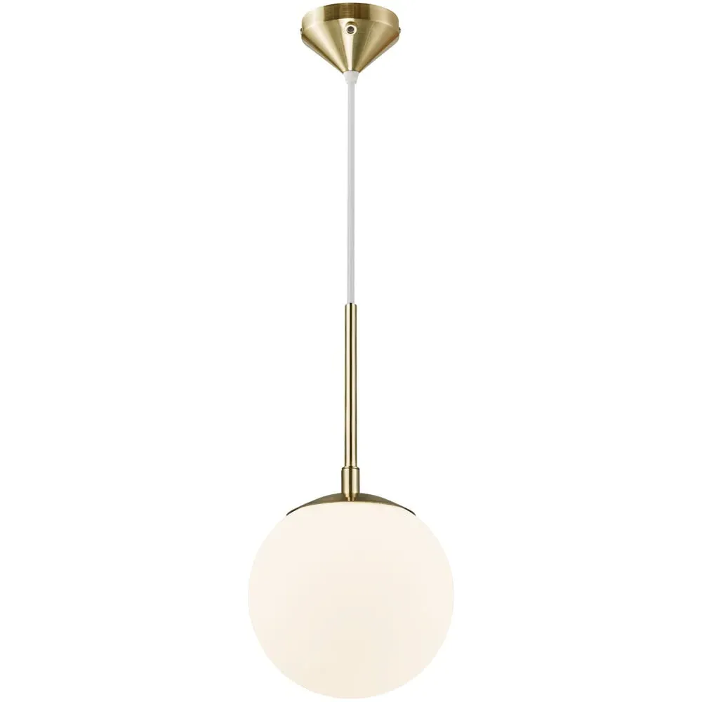 Grant 15 Pendant Light - Brass, Opal Glass image