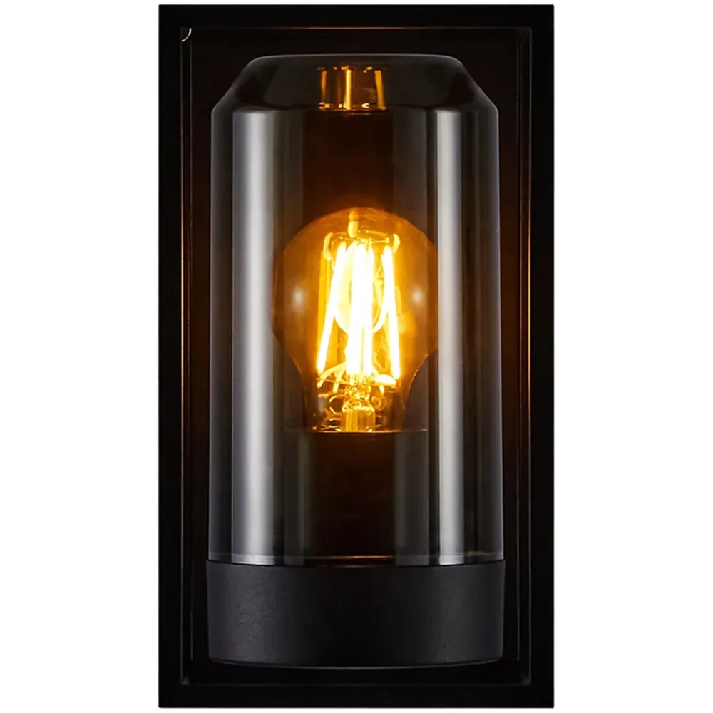 Griffin Smoked Wall Light - Black