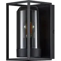 Griffin Smoked Wall Light - Black