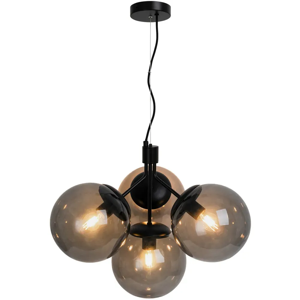 Ivona 4 Spot Pendant Light - Black, Steel