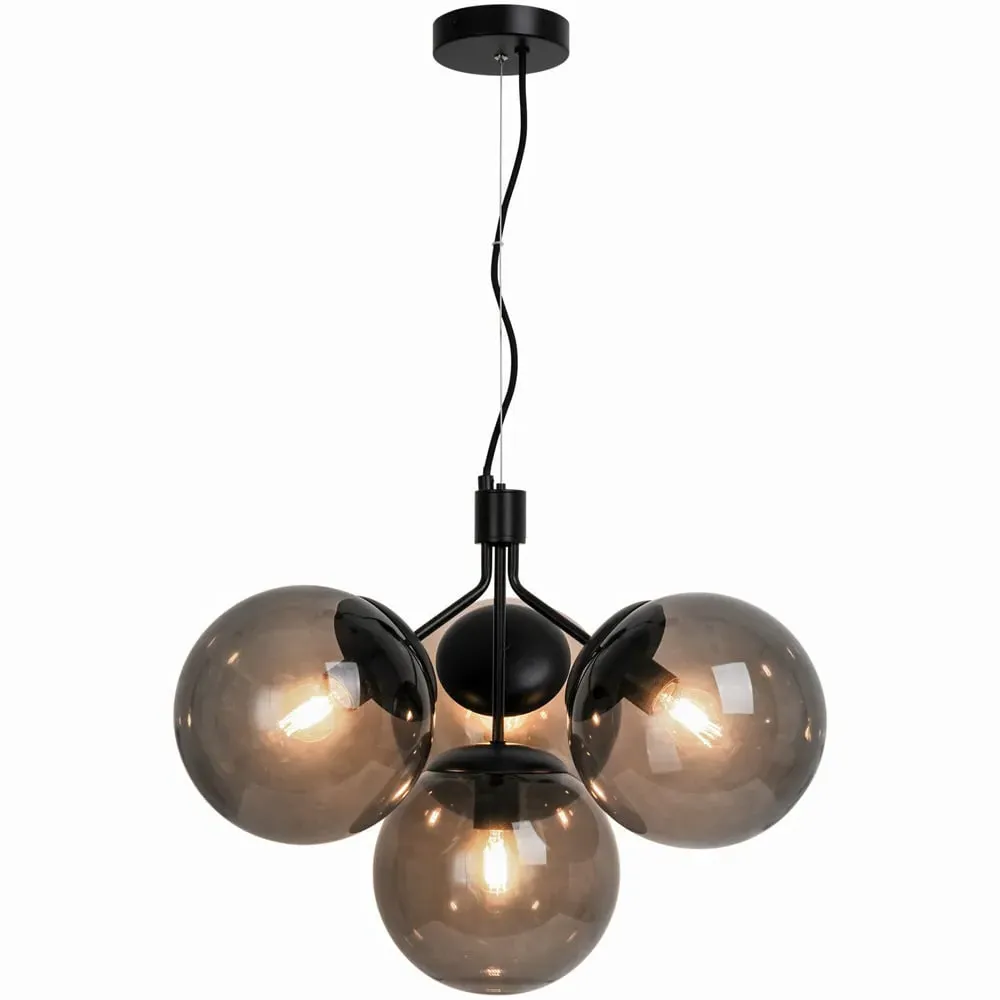 Ivona 4 Spot Pendant Light - Black, Steel image