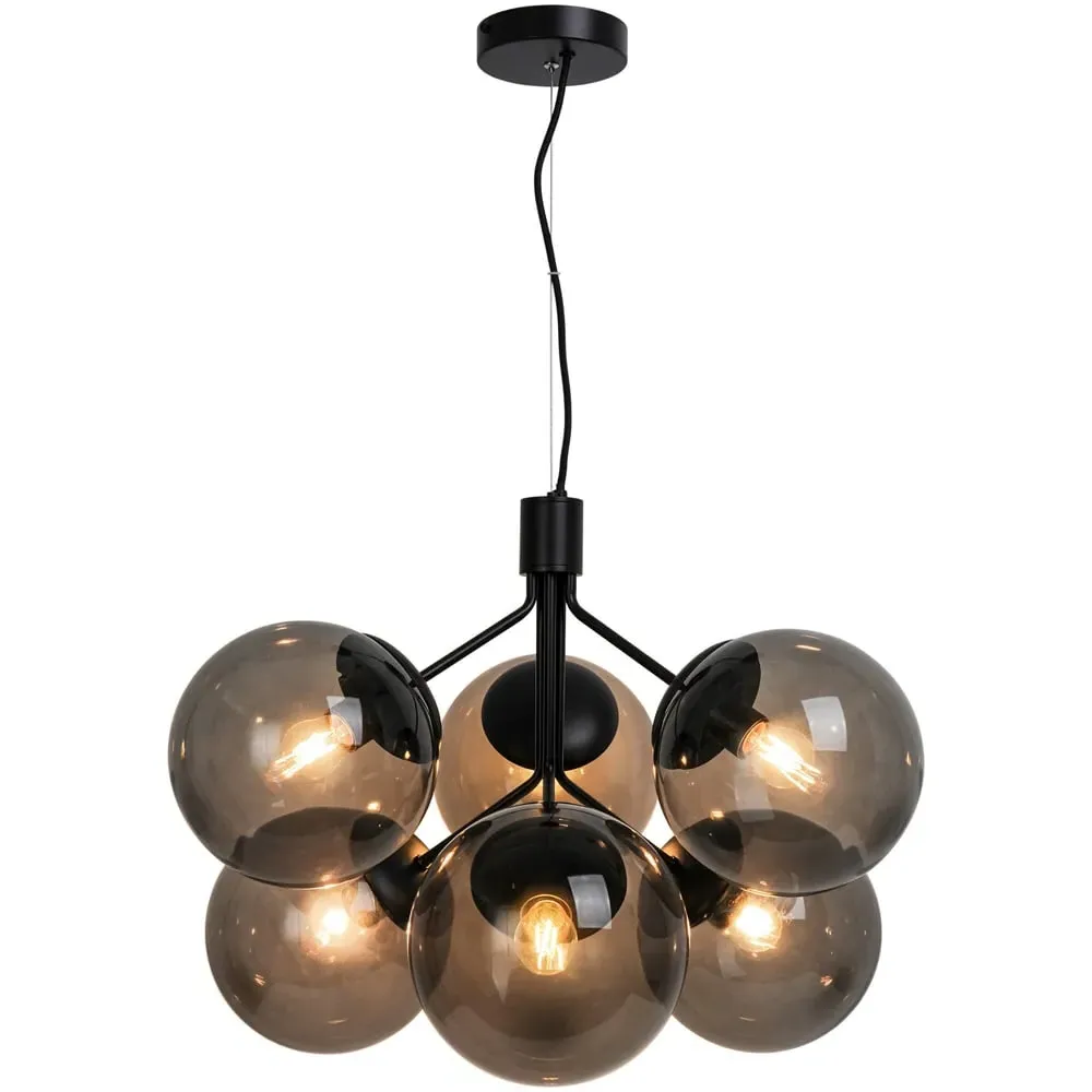 Ivona 6 Spot Pendant Light - Black, Steel image