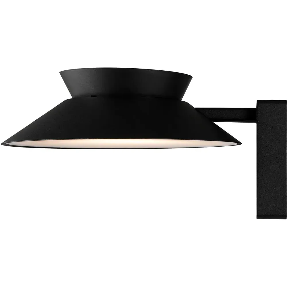Justina Round Solar Wall Light with Motion Sensor - Black